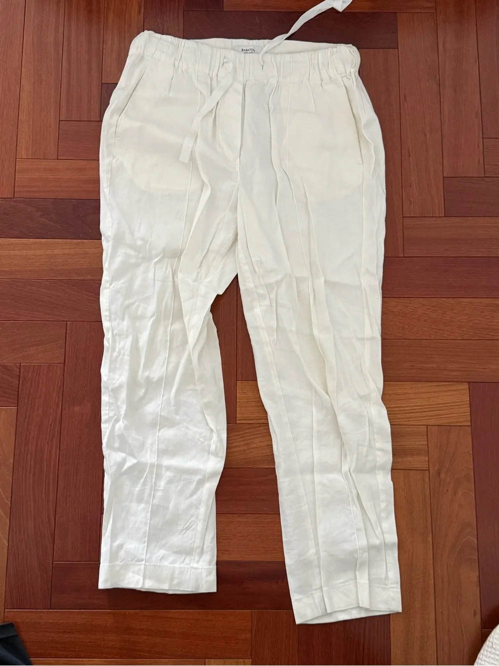 Babaton White Linen Blend pants